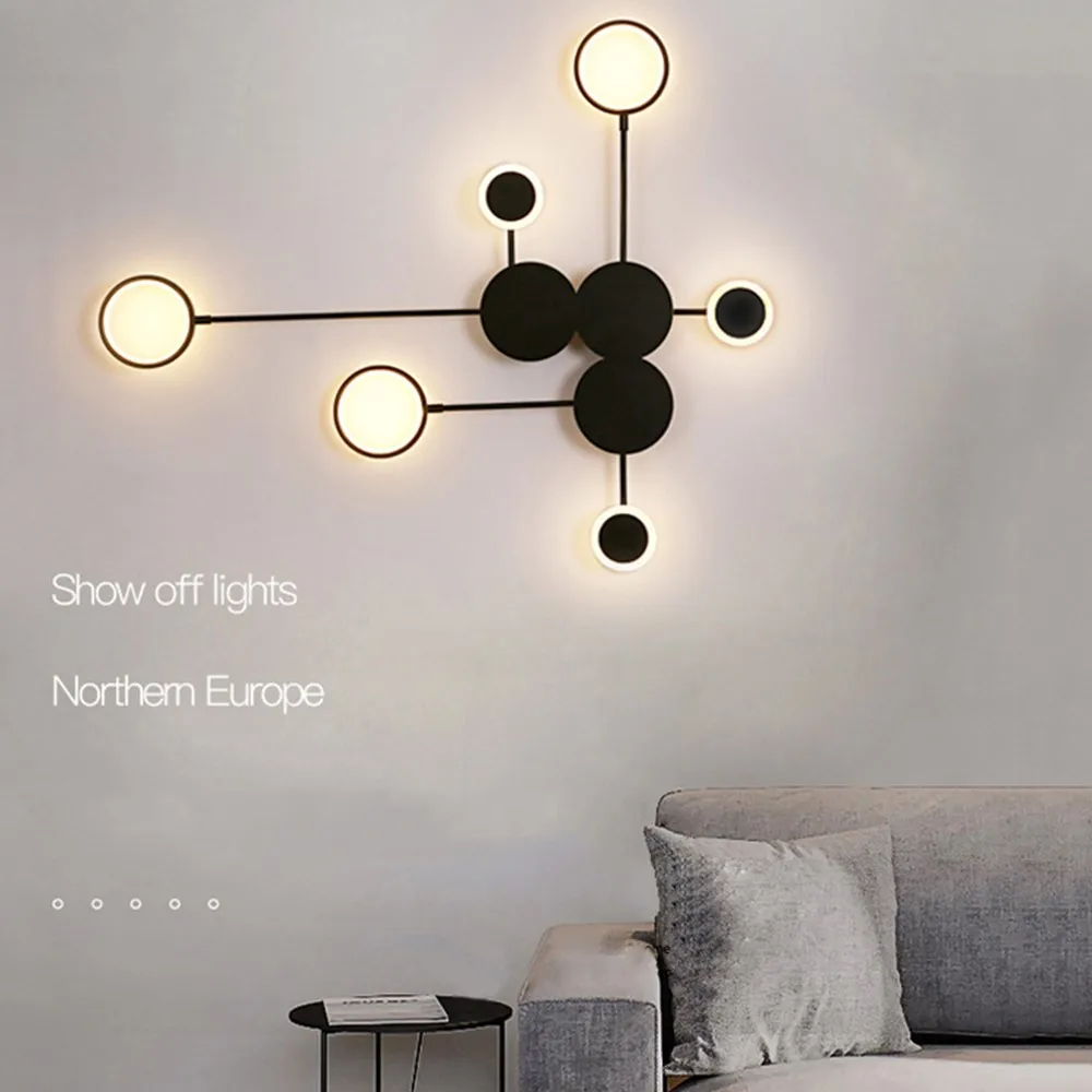 

Modern Nordic Wall Lamps Bedroom Bedside Wall Light AC110/220 Indoor LED Wall Lamp Sofa background Wall Sconce Simple Light