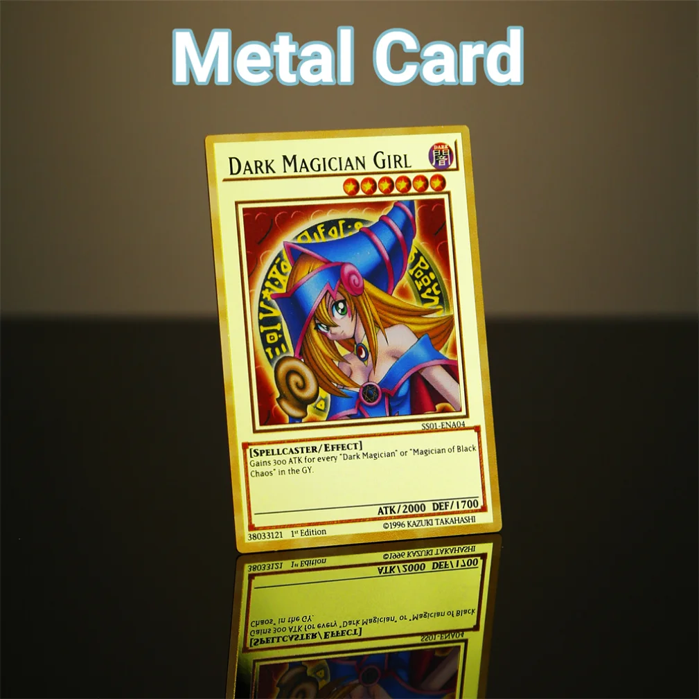Карты Yugioh Металлические Yu Gi Oh Letters Blue Eyes White Dragon Dark Magician Girl Obelisk Ra Gold Iron Игральные