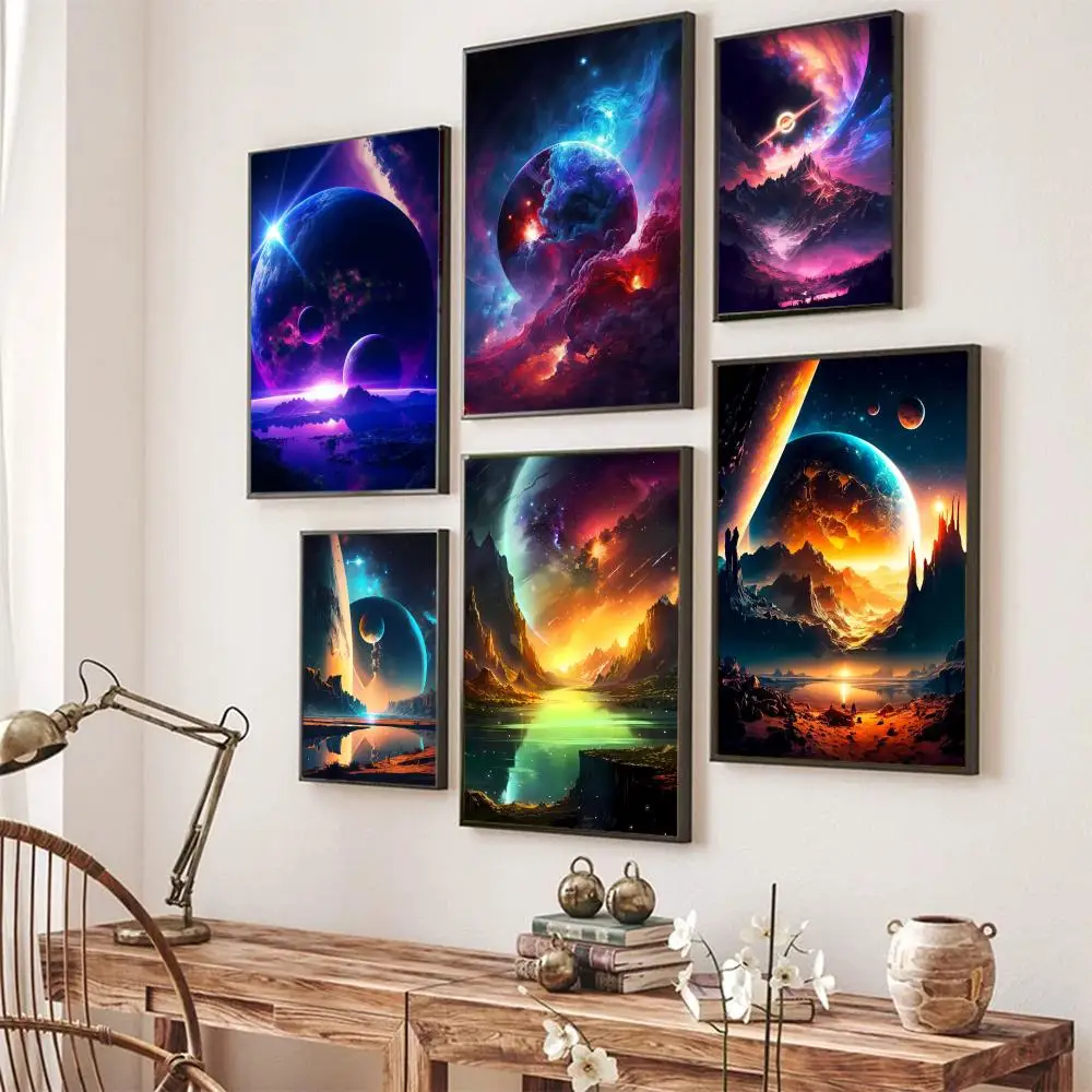 

beautiful Earth Poster Self-adhesive Art Poster Retro Kraft Paper Sticker DIY Room Bar Cafe Vintage Decorative Painting