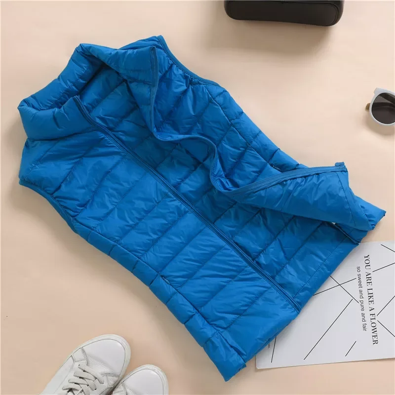 New2022 Light Duck Down vest Women Matt Fabric Lightweight vest coat Warm Female Windbreaker vest Women's Down plus size wai
