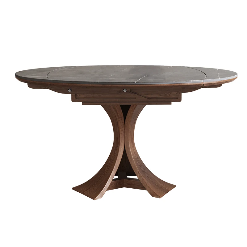 Песчаный ветер выдвижной обеденный стол из цельного дерева комбинированный