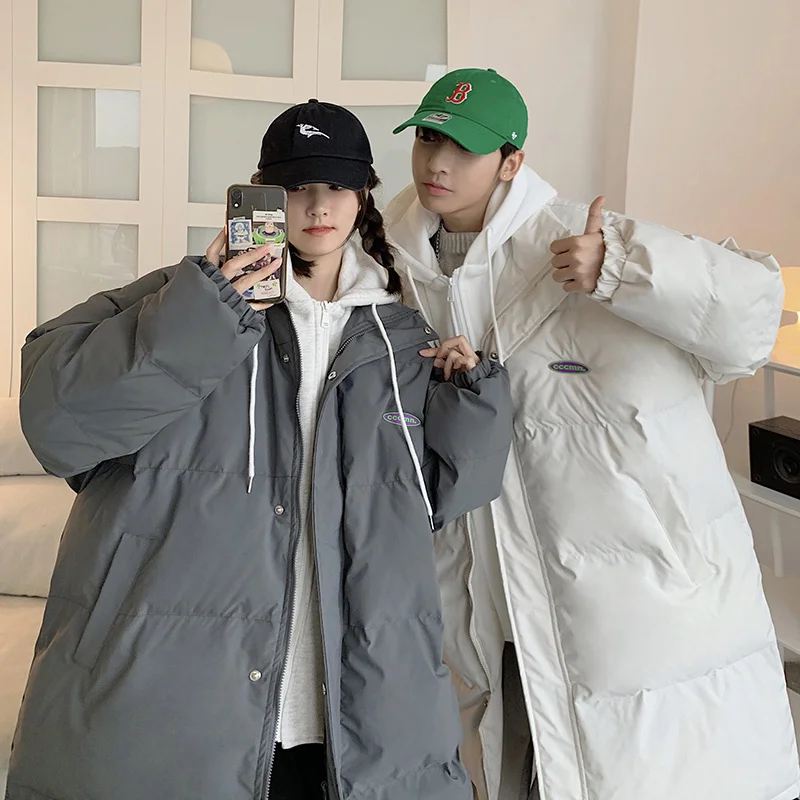 Winter Jacket Men Warm Fashion Oversized Long Down Jacket Men Korean Loose Thick Hooded Long Coat Mens Parker Overcoat -2XL