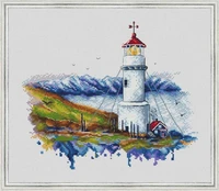 nn yixiao counted cross stitch kit cross stitch rs cotton with cross stitch seaside lighthouse scenery 36 31