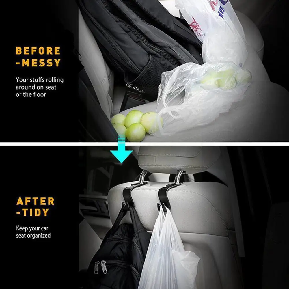 

1pc Car Rear Back Hook Hidden Multi-function Durable Accessorise Car Plastic Decoration Hook Goods Interior A D2a5