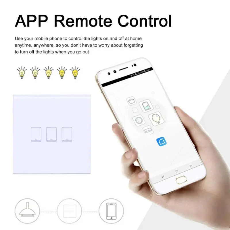 

Intelligent Switch Wifi 2.4g Energy Saving Voice Control Waterproof Remote Control Smart Home Wifi Intelligent Switch Switch