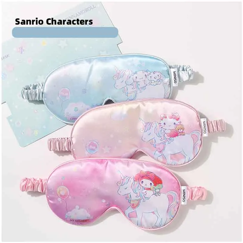 

Аниме Kawaii Sanrioed My Melody Cinnamoroll Kt Cat мультяшный милый дышащий Светонепроницаемый обеденный перерыв глаз маска для сна очки подарок