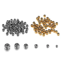 100120pcs 1 5 2 2 5 3 3 5 4mm stopper spacer beads stainless steel positioning ball crimp end beads for jewelry making supplies