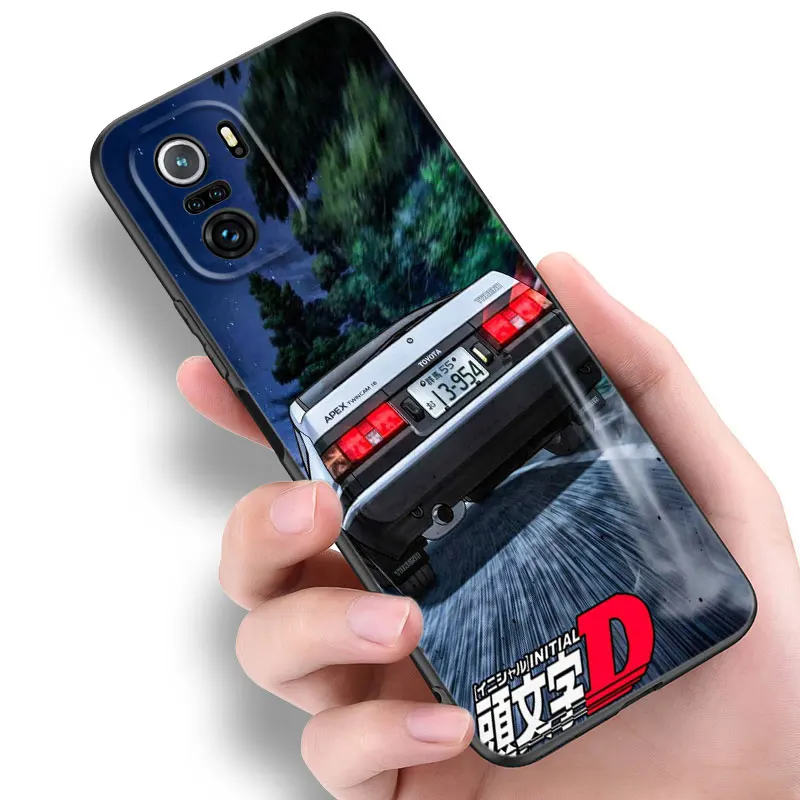 Черный силиконовый чехол для телефона Anime Initial D Xiaomi 10T 11 Lite 11T 12S 12X 13T 14 Pro A1 A2 POCO M3 M4 M6