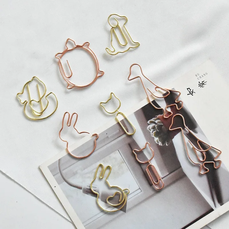 Металлические зажимы для бумаги в форме кролика 10 шт