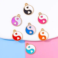 10pcs 1417mm alloy enamel yin yang tai chi love fashion pendant charm for jewelry diy necklace earrings bracelet accessories