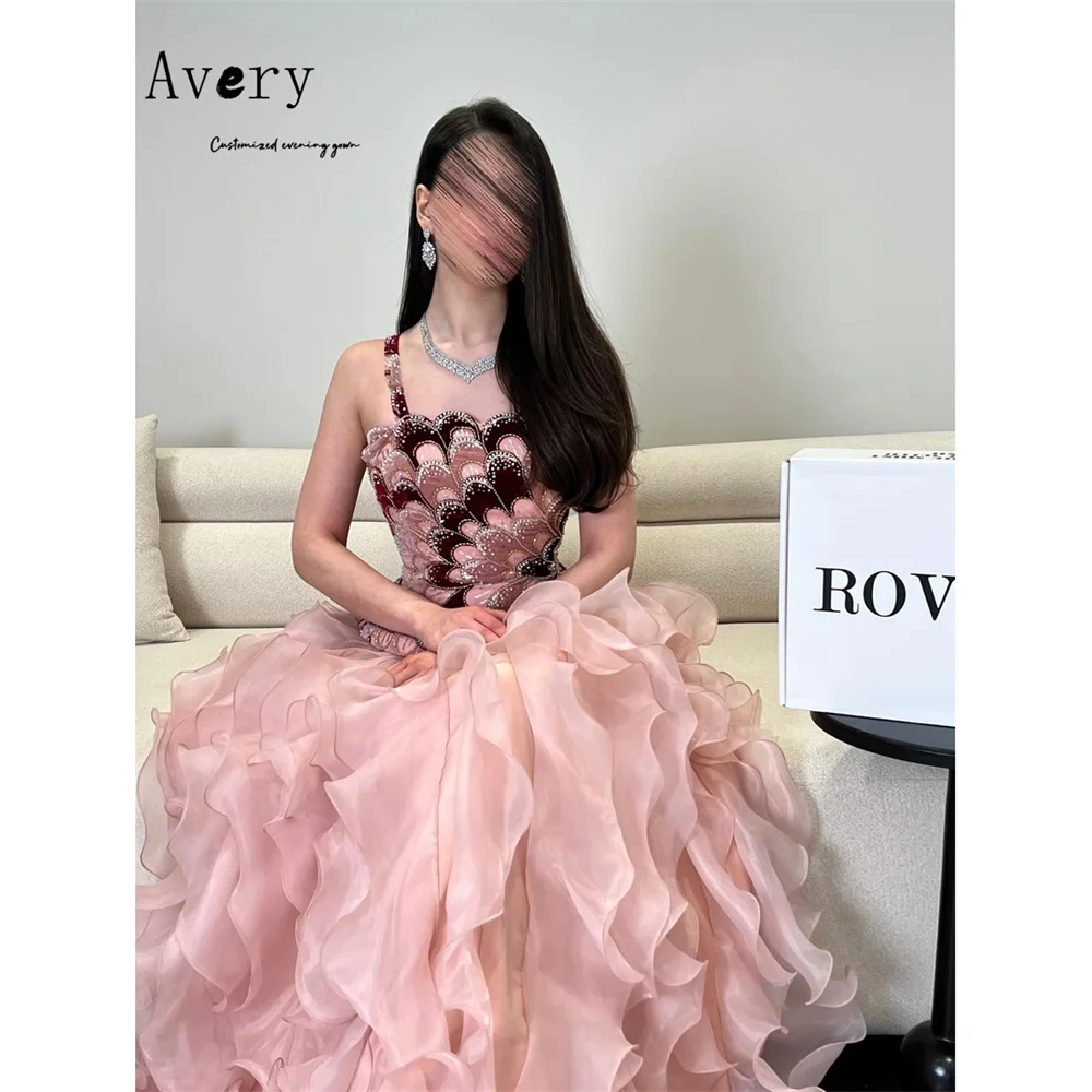 Фото Новые вечерние платья Avery 2026: роскошные коктейльные платья с вышивкой, розовые, с открытыми плечами и спиной, длинные выпускные платья для торжественных мероприятий №2
