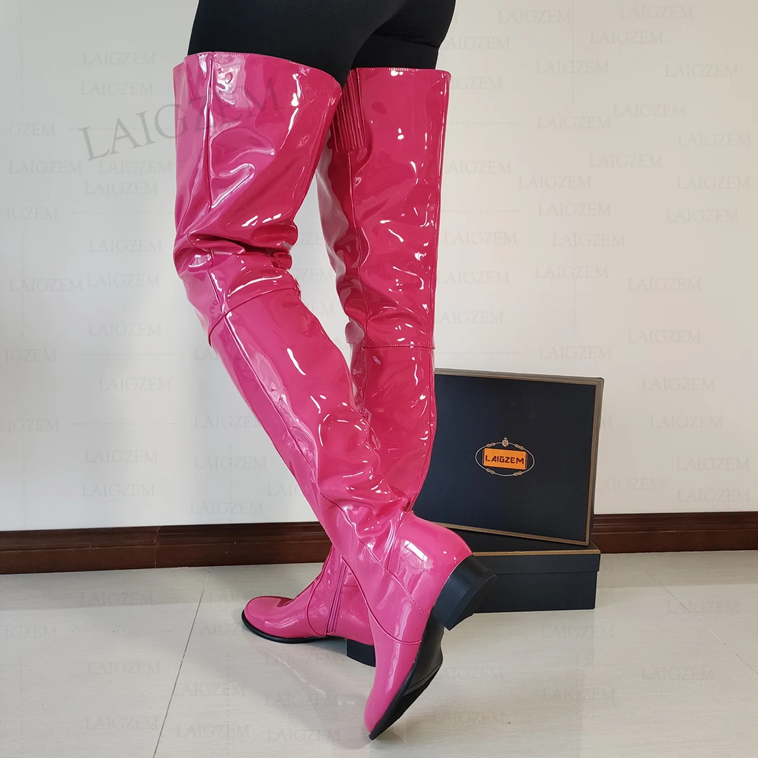 Женские сапоги выше колена ZHIMA из искусственной кожи