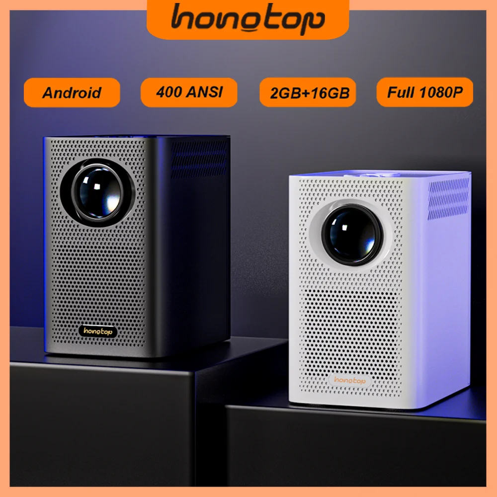 Портативный проектор HONGTOP S30 1080P Full HD 400 ANSI-люменов Android 10 16 ГБ для домашнего