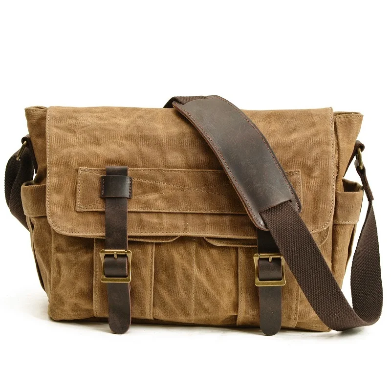 

Waterproof School Retro Teenager Canvas Bag Laptop Crossbody Bags Satchel Men Style Briefcase England Bag Messenger Shoulder