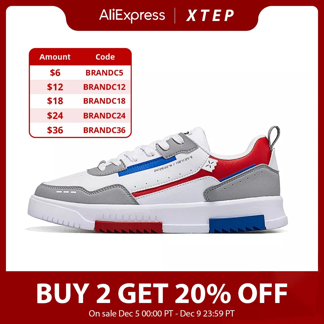 

Xtep Men's Shoes Sneakers 2021 Spring New Casual Shoes Trend Fashion Sports Shoes Summer Skateboarding Shoes 879119317061