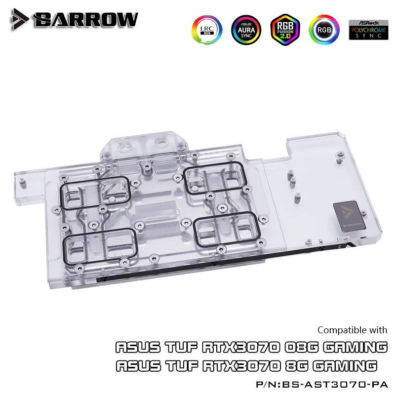 Курган полный охват воды блок использовать для ASUS TUF RTX3070 O8G игровая карта Поддержка оригинальной задней панелью 5V заголовок A-RGB Аврора