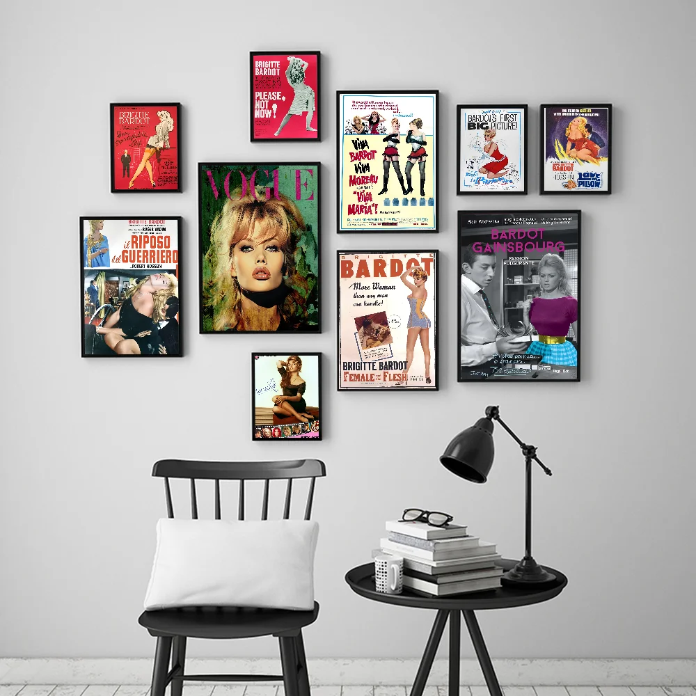 Brigitte Bardot Classic Vintage Posters Whitepaper Prints Artwork Kawaii Room Decor