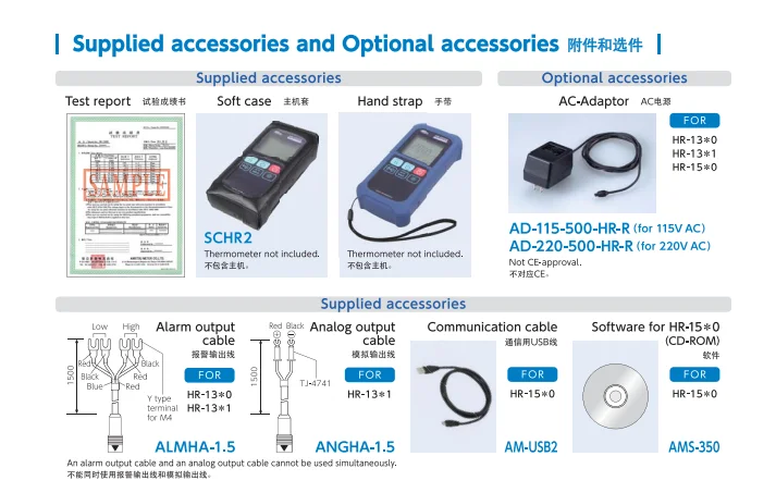 Ручной термометр Anritsu Meter HR-1100E/1100K с фиксированным номером измерения