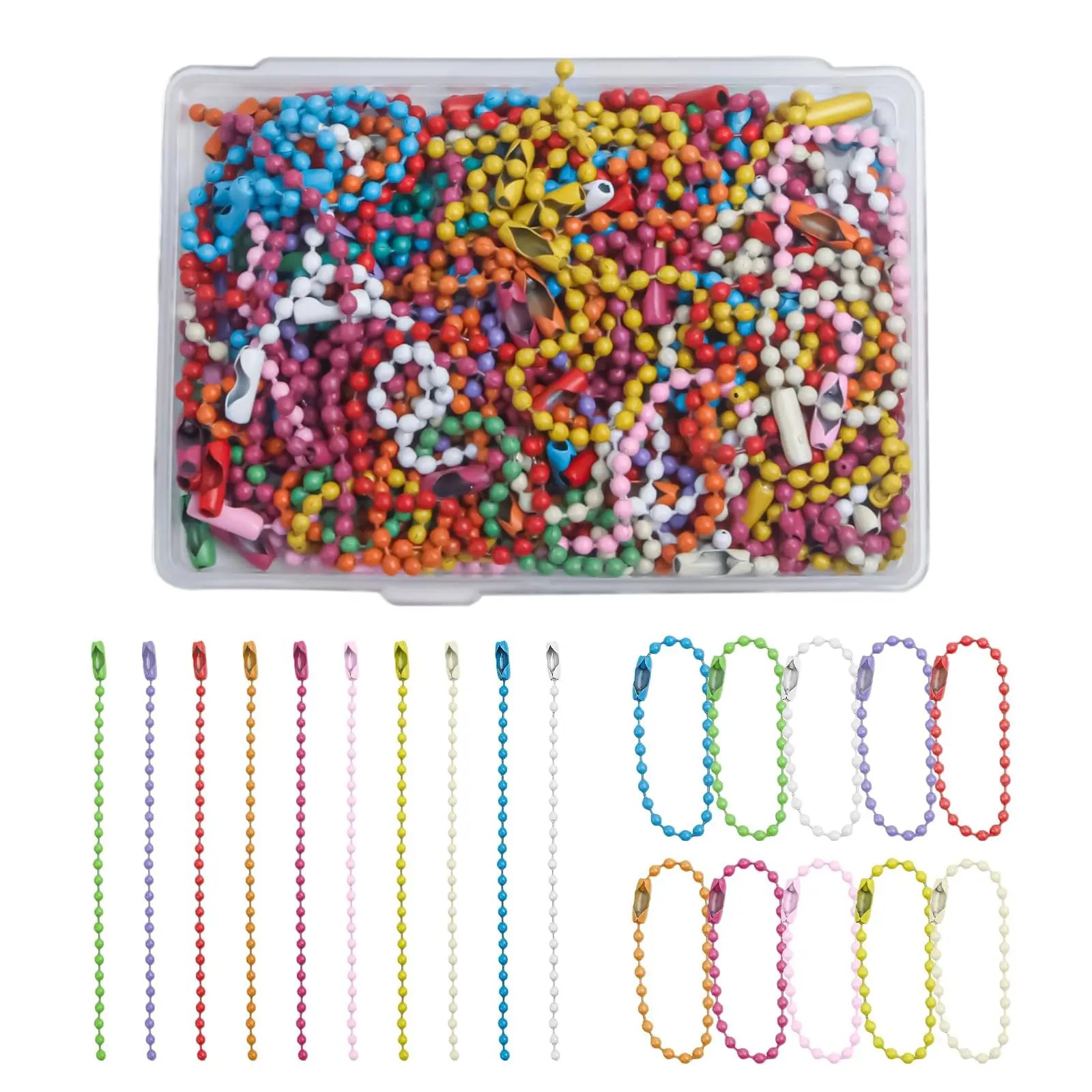 В коробке 80 шт. Цветные шариковые цепи из бусин набор для изготовления ювелирных