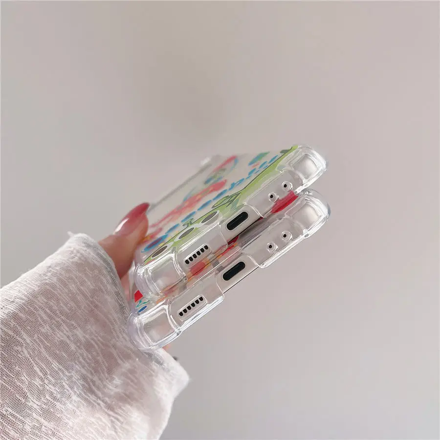 Мягкий силиконовый прозрачный чехол для телефона с зажимом в виде куклы