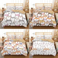 cat duvet cover set cartoon cat pattern bedding set with 2 pillow case 3d bettw%c3%a4sche set for kids housse de couette 240x260