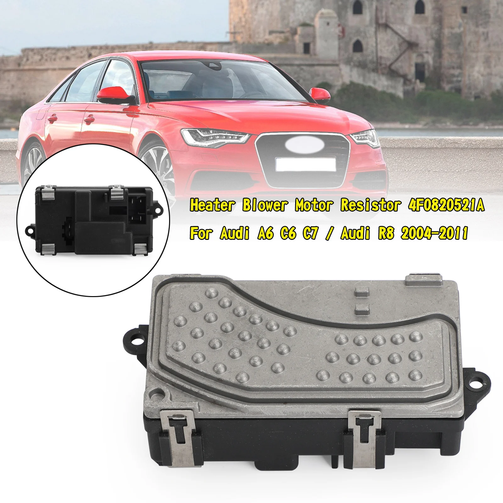 

Areyourshop вентилятора отопителя, резистор мотора 4F0820521A для Audi A6 C6 C7/для Audi R8 4F0820521A