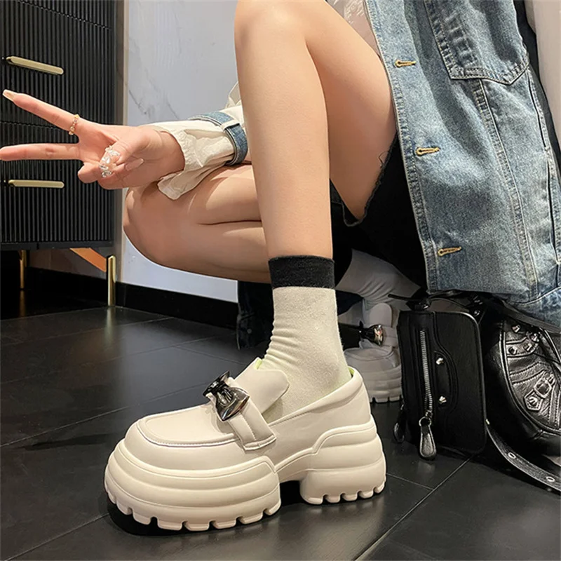 

Bowknot Round Toe Metal Decoration Women Shoes Platform Solid Color Ladies Shoes Insole Green Special Design Zapato De Mujer
