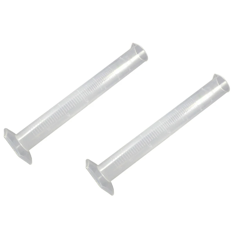 

2X 250ML Clear White Plastic Liquid Measurement Graduated Cylinder For Lab Set