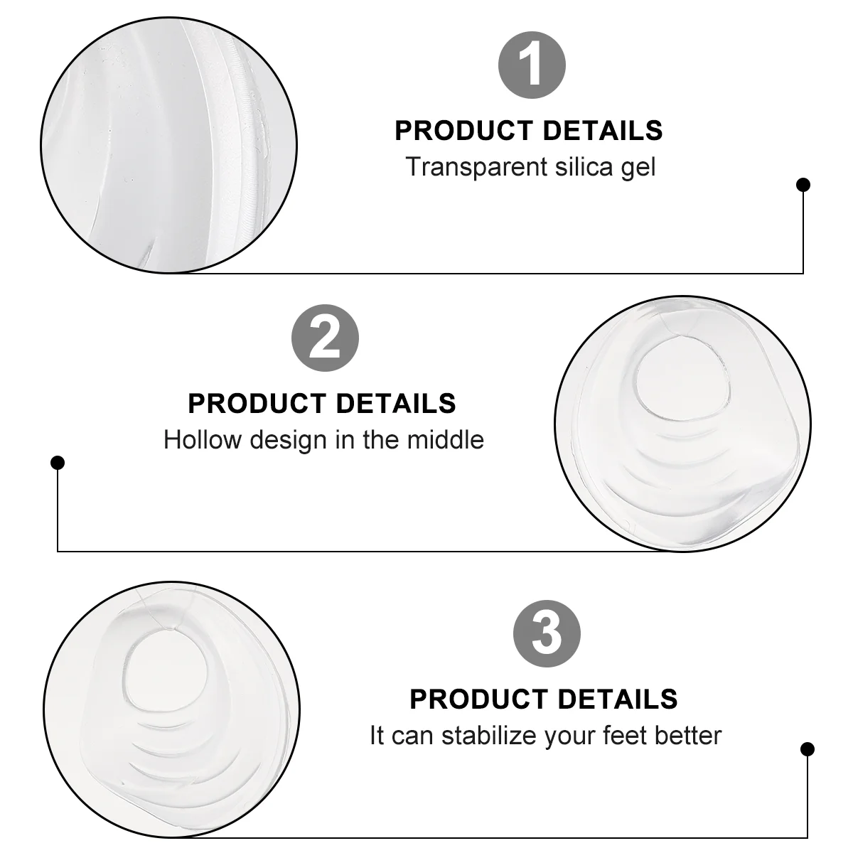 2 пары гелевых вставок для пяток стельки поддержки свода стопы женщин рабочие