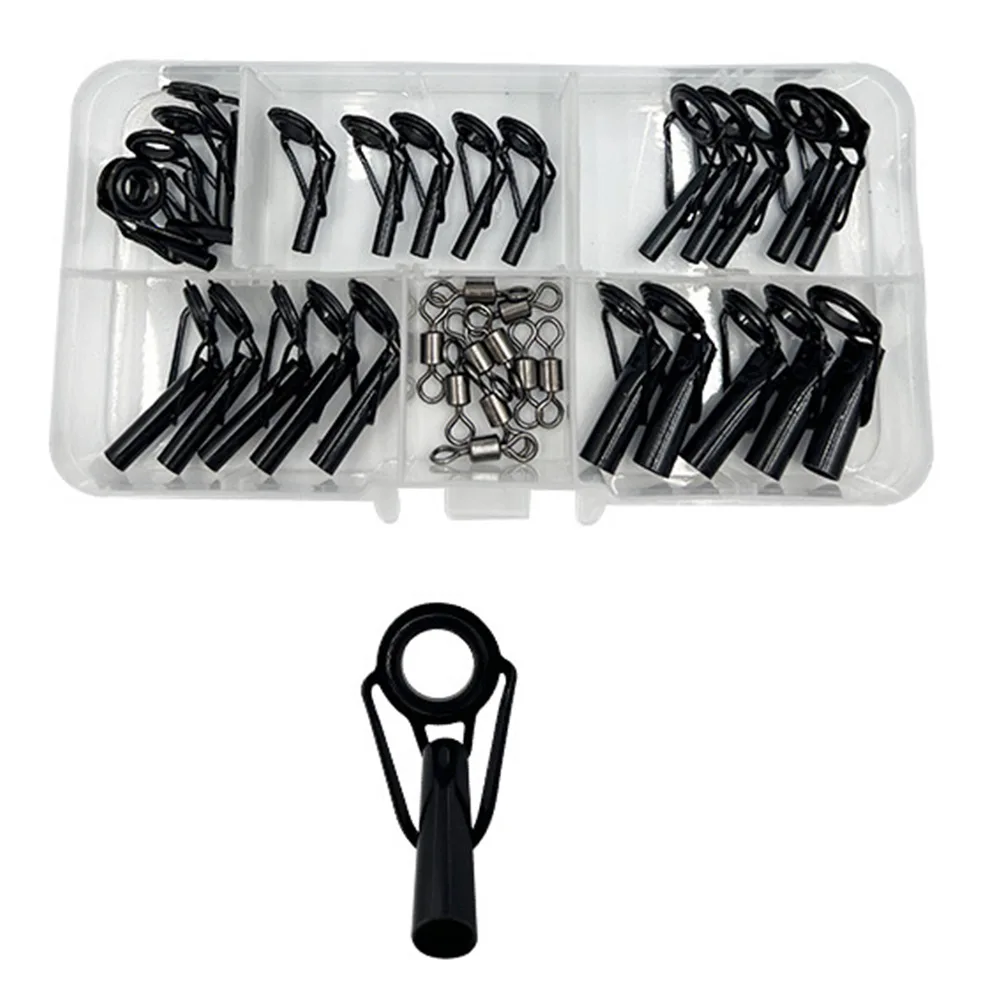 

Leading Eye Set Guide Ring Tip Guide Ring Wear-resistant 2.4/2.8/3/4/5.5mm Complete Size Lure Leading Eye Set 35pcs/box