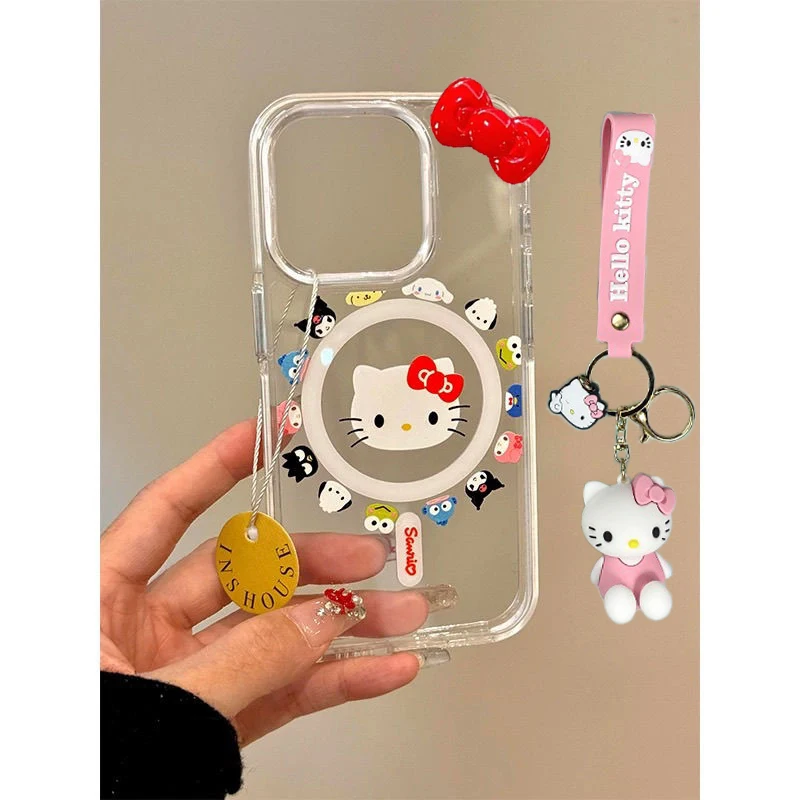Чехол для телефона Hello Kitty Encircle KT Head с милым мультяшным рисунком iPhone 16 14 13 12 11 Pro Max