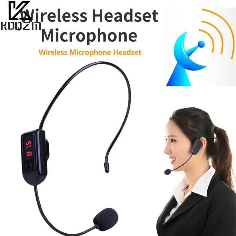 FM Wireless Microphone Headset Megaphone Radio Mic For Loudspeaker 87.0 Mhz To 108Mhz For Teaching Tour Guide Lectures Meeting