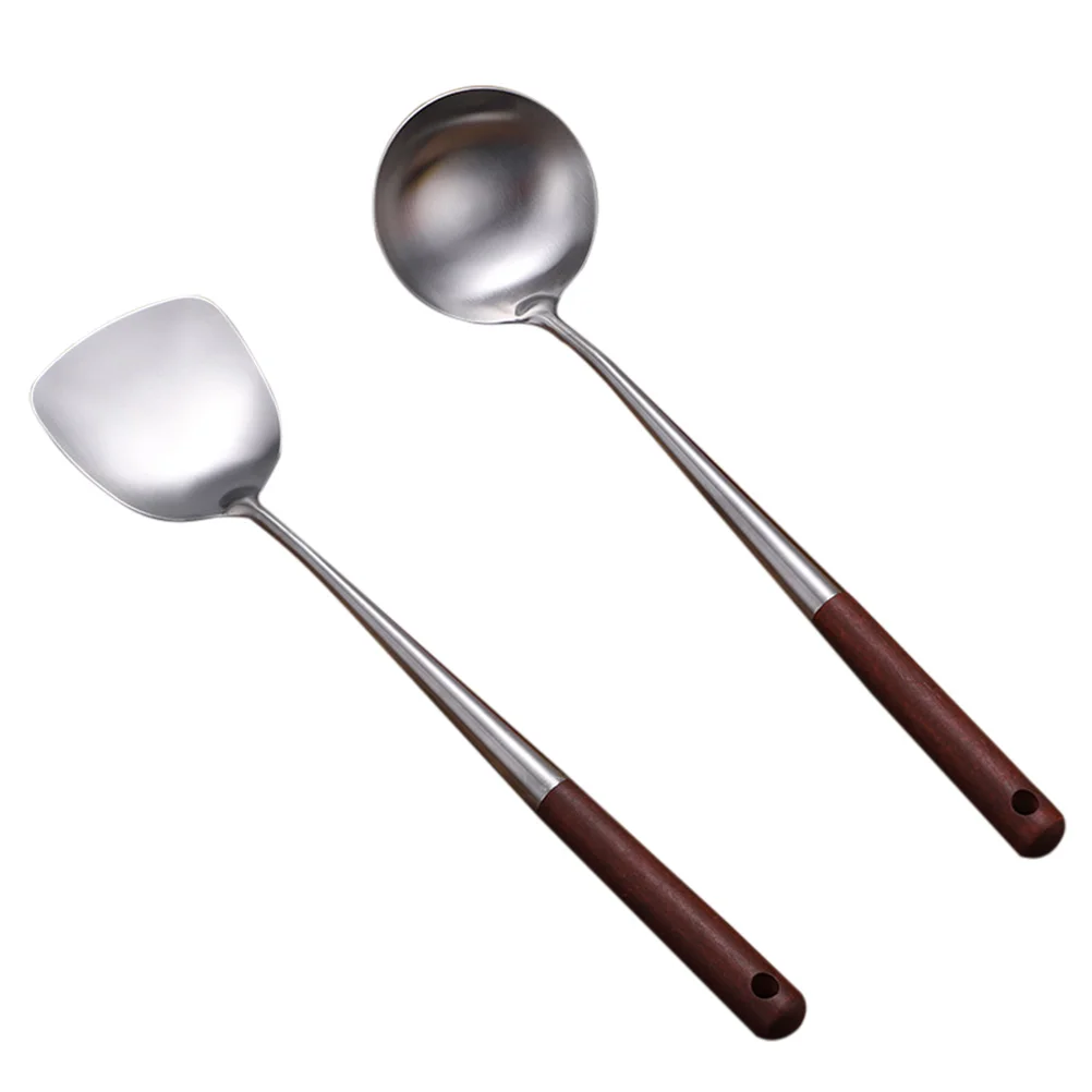 

Stainless Steel Wok Spatula Soup Serving Ladle Kitchen Ware Utensils Stainless Steel Spatula Set Wok Ladle Wok Hoak