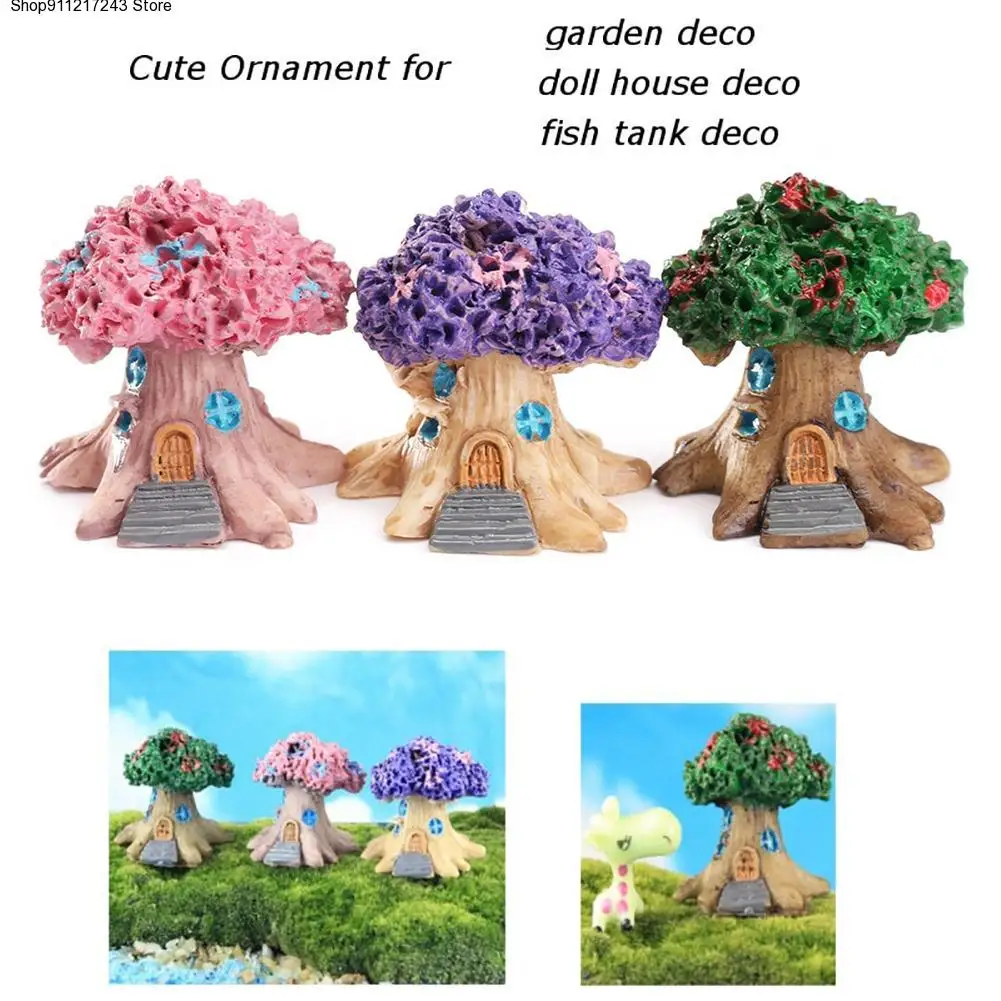 

Mini Fairy Tree House Miniature Garden Micro Landscape Ornament Craft Decor miniaturas plaster molds miniature garden decoration
