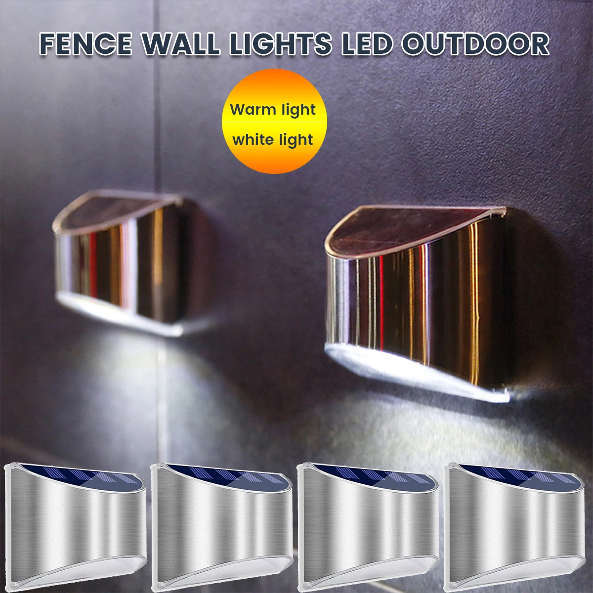

New 4pcs Solar Wall Light Outdoor LED Solar Fence Light Auto ON/OFF Solar Deck Light IP65 Waterproof Solar Step Light for Patio