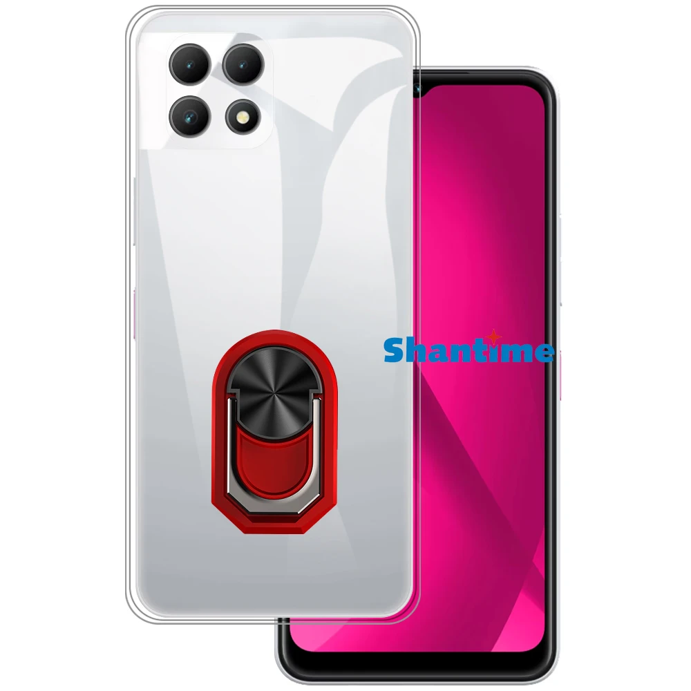 Роскошный ударопрочный кольцевой держатель для T-Mobile Revvl 7 5G Мягкий Силиконовый