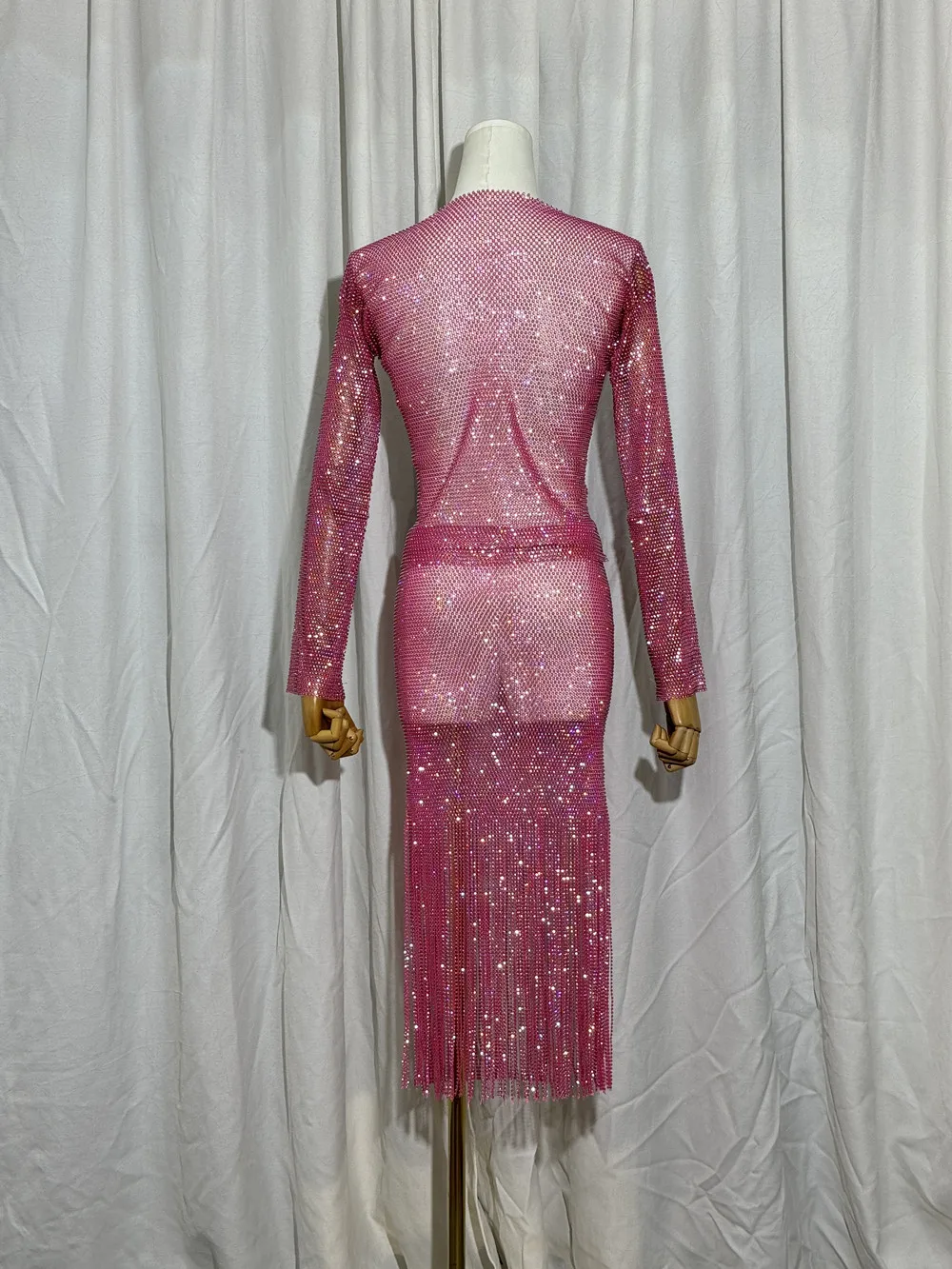 Новинка 2025 юбка-сверло для рыбной сети с бриллиантами женские костюмы футболка