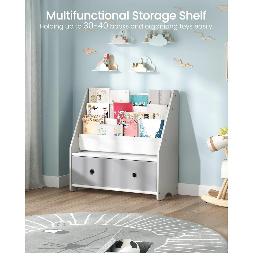 Книжная полка и хранилище игрушек 4-х уровневая для детских книг большой