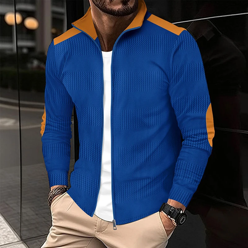 Мужская тонкая толстовка с воротником-стойкой повседневная свободная куртка на