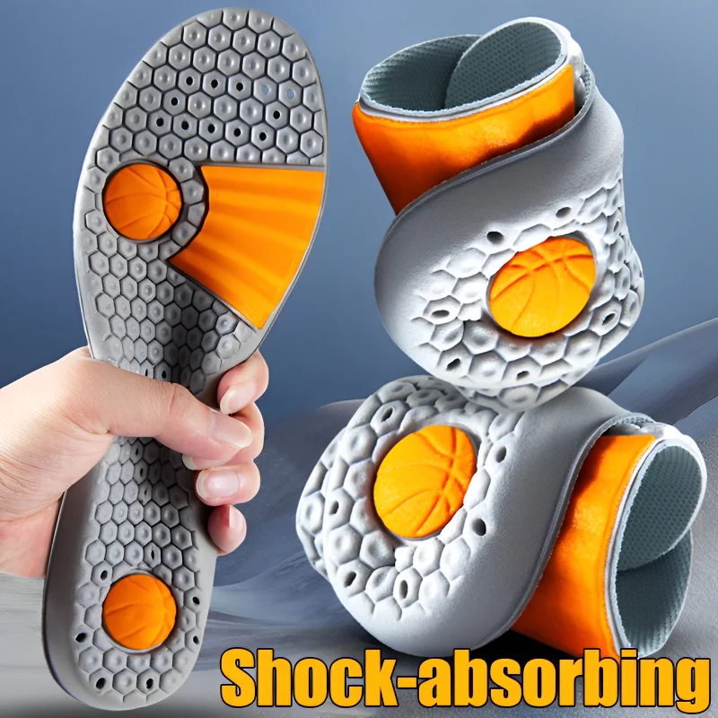 Memory Foam Sports Insole Big Nut Breathable Sweat-absorbing Comfortable Shock-absorbing Anti Slip Basketball Running Shoe Pad
