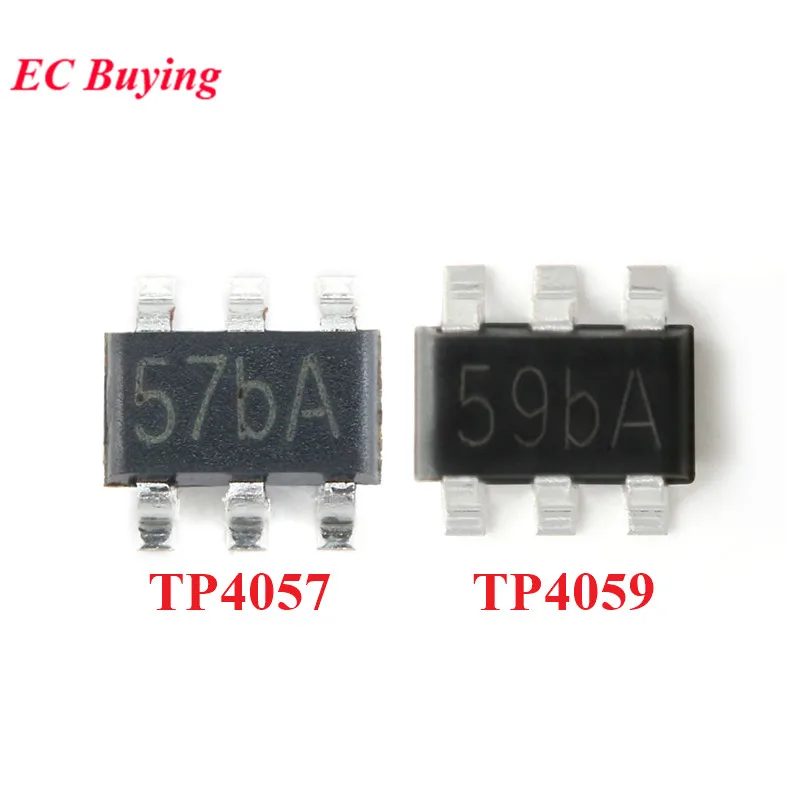 10 шт./лот TP4057 TP4059 57b 59b SOT-23-6 SOT-23 SMD 500 ма 600 ма литиевая батарея зарядное устройство IC чип новый оригинал