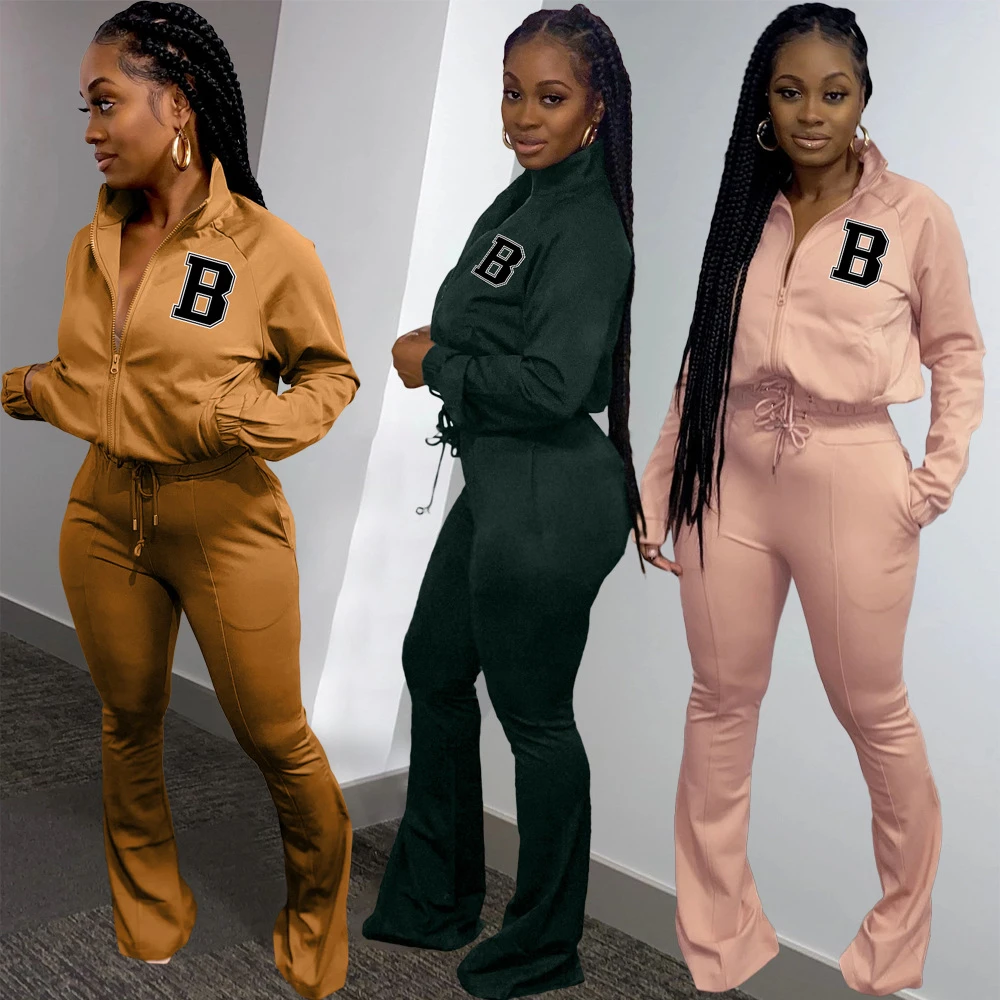 

Women's Tracksuit Zip Jacket And Sweatpants Matching Two 2 Piece Set Outfits Sweatsuit Ensemble Femme Chandal Mujer Conjunto