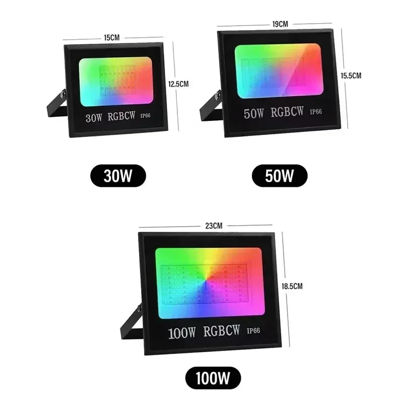 Tuya Smart Floodlight LED Reflector Oświetlenie zewnętrzne 220V 30W 50W 100W RGB Możliwość przyciemniania Ciepłe zimne białe światło