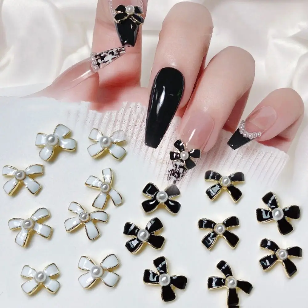 

10pcs French Chic Bows Nail Charms Metal Bow Figure Nail Parts Elegant Nail Art Decoration Manicure Nail Accessories
