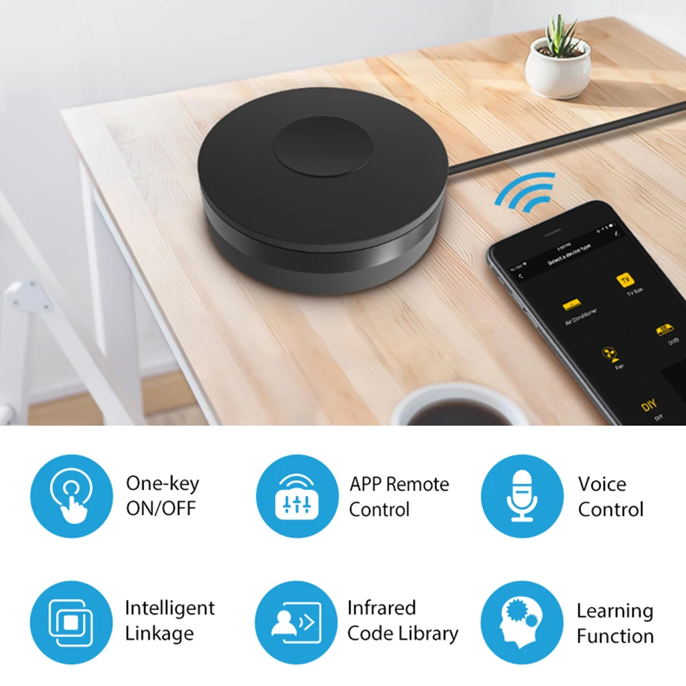 Tuya Smart ИК-пульт дистанционного управления Wi-Fi Универсальный инфракрасный APP Alexa