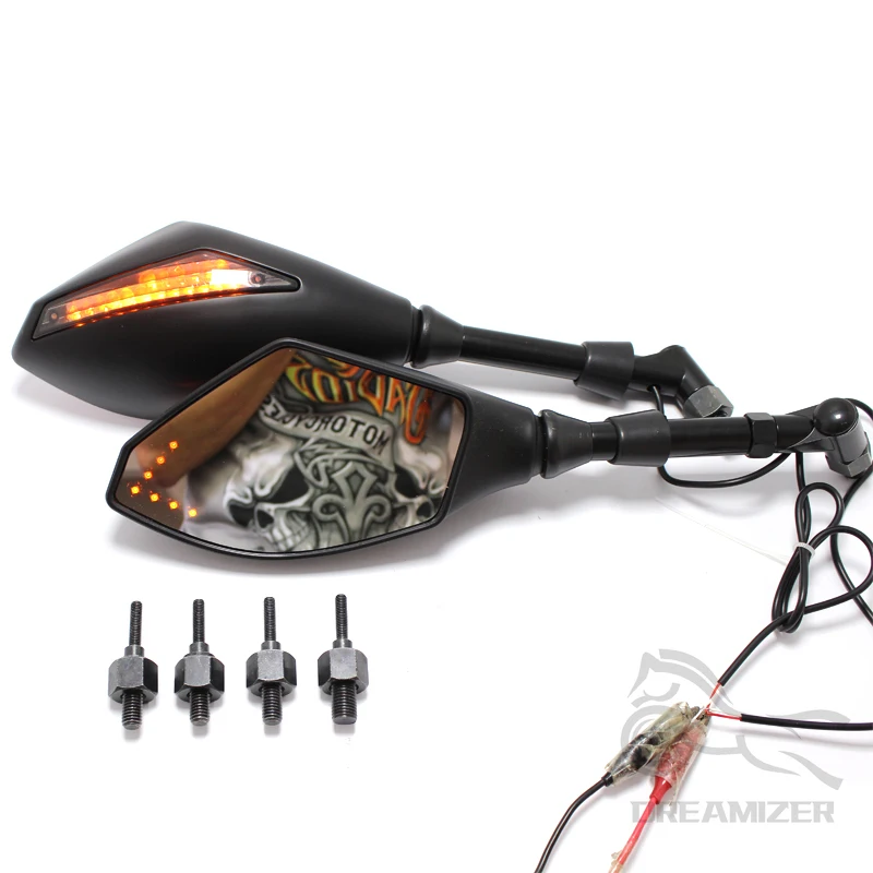 Зеркала заднего вида для мотоцикла Светодиодные поворотники 8/10 мм Hyosung GT125R GT250R