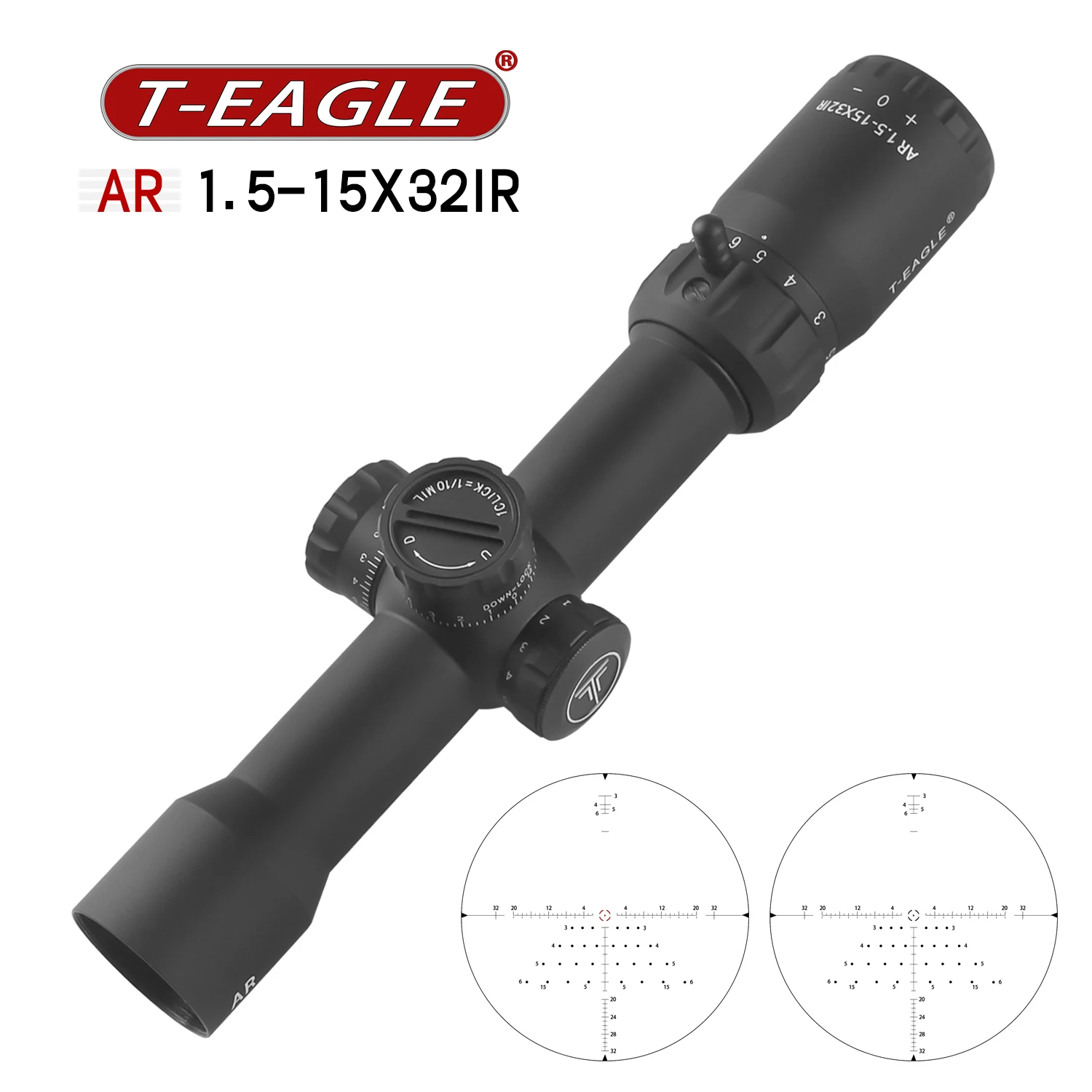 

T-EAGLE AR 1.5-15X32 IR Compact Optical Sight Tactical Riflescope For Hunting Reticle llluminate Optics Airgun Airsoft