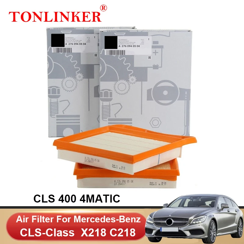 

TONLINKER Air Filter A2760940504 For Mercedes Benz CLS-CLASS C218 X218 CLS 400 4MATIC 2014 2015 2016 2017 3.0L Car Accessories