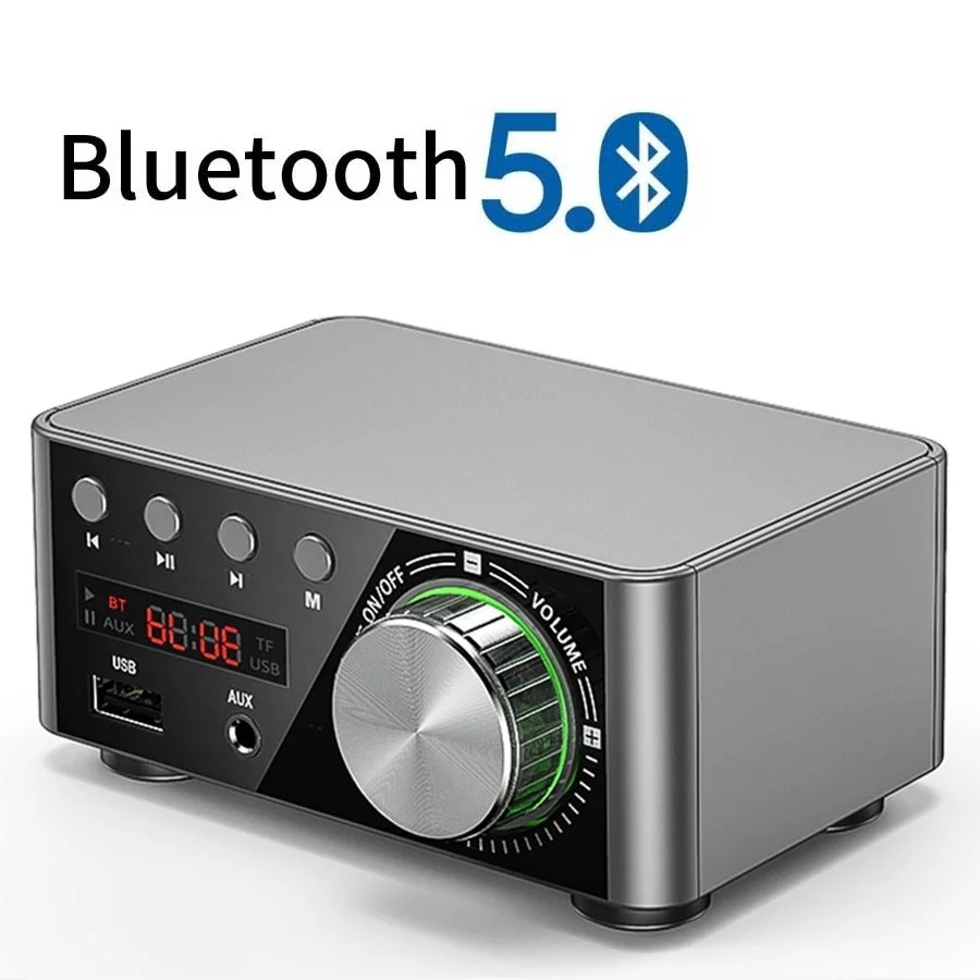 

Mini Audio HiFi Bluetooth 5.0 Power Class D Amplifier Tpa3116 Digital Amp 50W*2 Home Audio Car Marine USB/AUX IN