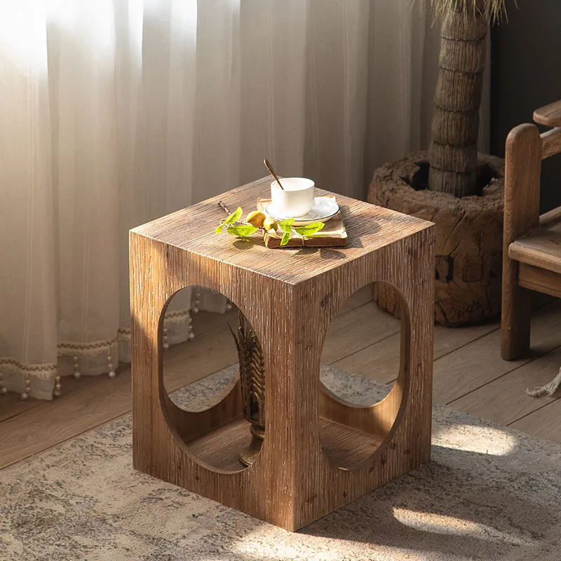 

Solid Wood Side Several Homestay Living Room Sofa Corner Several Small Apartment Home Small Square Table Balcony Coffee Table